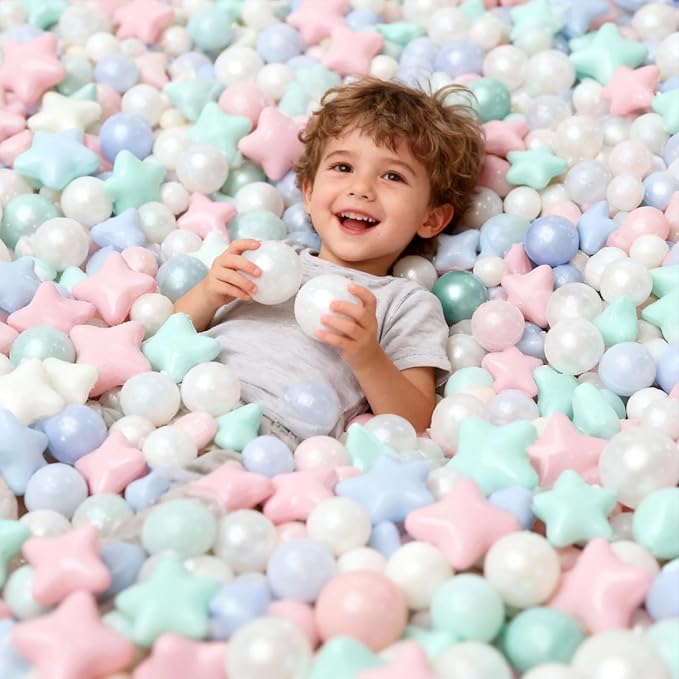 GOGOSO 100 Non-Toxic Play Balls for Kids - Soft, Crush-Proof, and BPA-Free Pit Balls in Fun Colors for Indoor/Outdoor Playtime