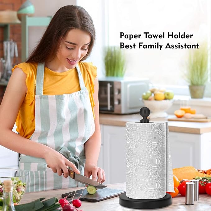 Kalitro Paper Towel Holder Countertop, Standing Paper Towel Roll Holder