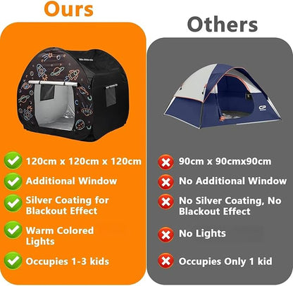 Large Sensory Tent for Kids with Autism- 47x47in Pop-Up Indoor Play Tent with Light for Anxiety Relief and ADHD Support