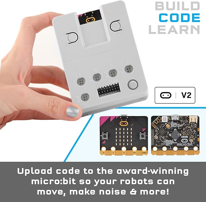 Thames & Kosmos Robotics Workshop with Micro:Bit STEM Experiment Kit, Creative, Educational Coding & Programming Curriculum for Home & School Use, Utilizes MakeCode App to Learn Python, Javascript