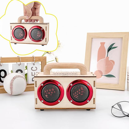 Build Your Own Bluetooth Speaker Kit - DIY STEM Gift for Teens 12-16, Wooden Speaker with LED Lights, Educational Electronics Kit for Boys Girls Age 8+