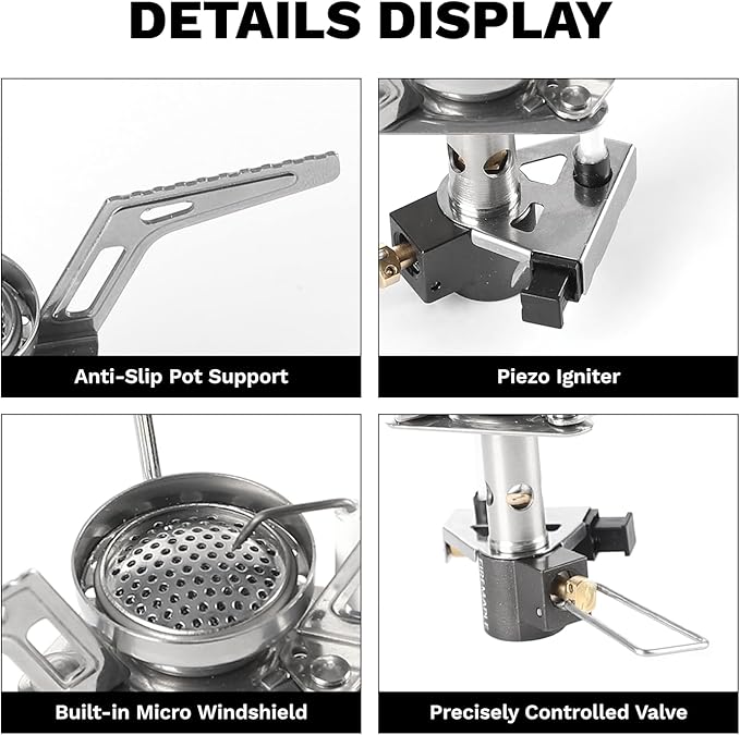 Fire-Maple Torch Gas Stove ??Ultralight Backpacking Camping Stove, Built-in Piezo Ignition, Stainless Steel & Aluminum Alloy, Compact & Portable, Ideal for Hiking & Outdoor Cooking
