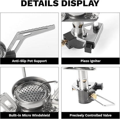 Fire-Maple Torch Gas Stove ??Ultralight Backpacking Camping Stove, Built-in Piezo Ignition, Stainless Steel & Aluminum Alloy, Compact & Portable, Ideal for Hiking & Outdoor Cooking