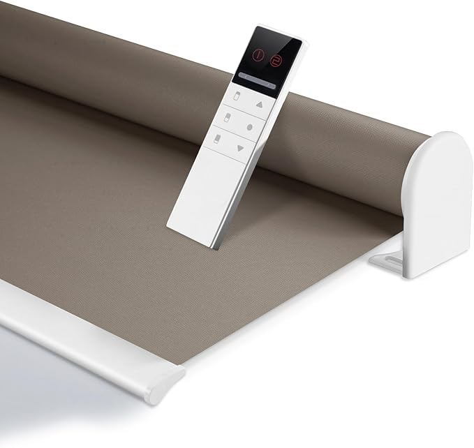 ZSHINE Motorized Blackout Window Blinds Customize Width Remote Control Wireless