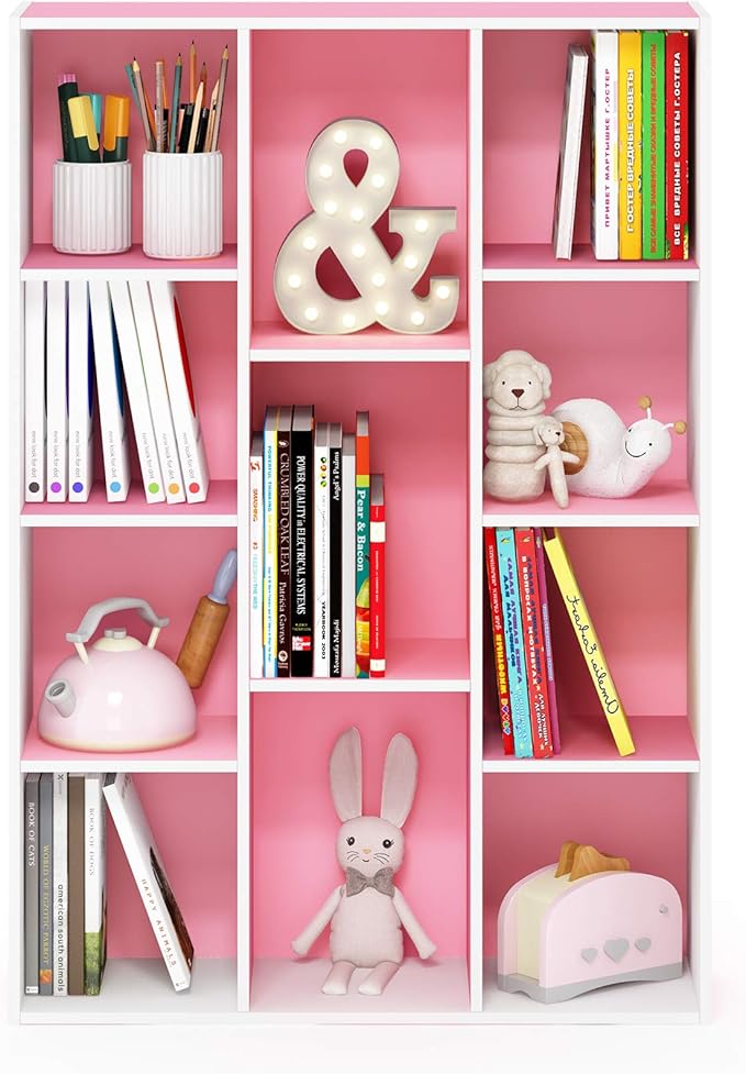 Furinno LUDER Book Shelf, 11-Cube Bookshelf, Reversible Bookcase, 9.4 x 29.1 x