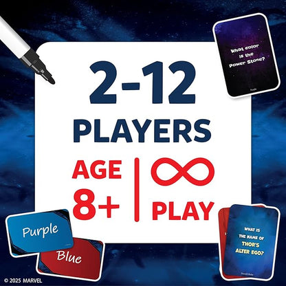 Skillmatics Card Game - Who Knows Marvel Best, Family Party Game for Boys, Girls, Teens, Adults Who Love Avengers, Spiderman, Iron Man, Hulk, Fun for Game Night, Gifts for Ages 8, 9, 10 and Up