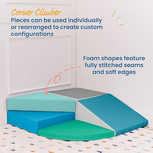 ECR4Kids SoftZone Tiny Twisting Climber, Beginner Playset, Contemporary, 5-Piece
