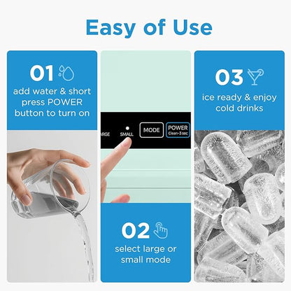 Midea MERI26B1AGN Countertop Bullet-Ice Maker, 8 Ice Bullets Ready in 6 Minutes