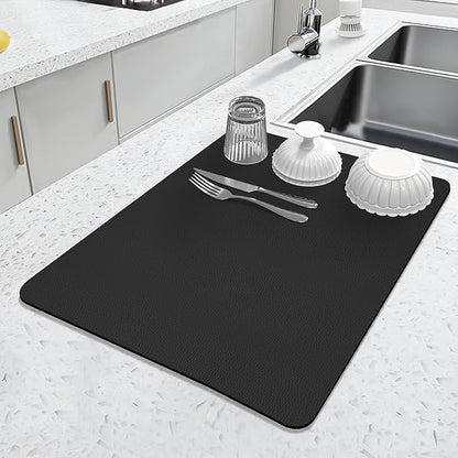 LOPNUR Kitchen Dish Drying Mat, Super Absorbent Dish Drying Pad, Diatomite
