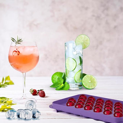 Small Ice Cube Trays for Freezer – 2 Pack Hard Plastic Mini Ice Cube Trays