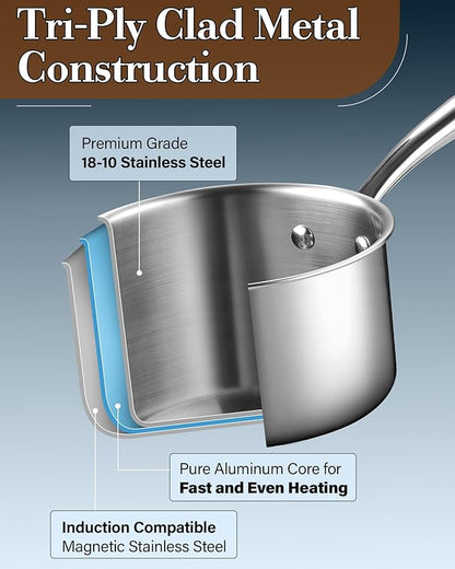 Cook N Home Stainless Steel Sauce Pan
