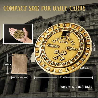 VIGIamy Fidget Toys Adults Brain Teaser Puzzles Fidget Spinners Metal Anxiety Stress Relief Toy Mind Puzzles Escape Room Game ADHD Autism Fidget Birthday Gift Gadget for Men Office Desk Toy (Brass)