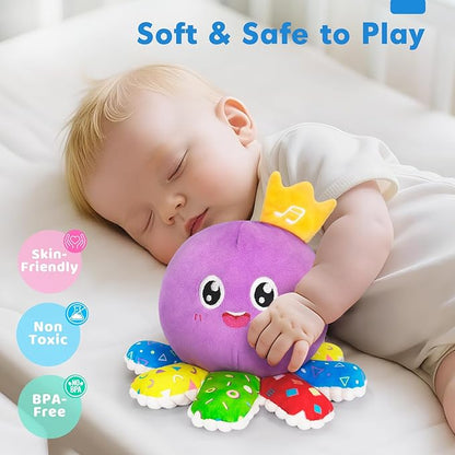 Baby Toy for 6 12 18 Months, Crawling Musical Dancing Moving Bouncing Learning Plush Octopus, Tummy Time Toy for Infant 1 2 3 Year Old Boys Girls, Christmas Birthday Gifts, Sensory Toys for Toddler