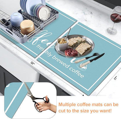 Findosom Dish Drying Mat, Cuttable Drying Mat