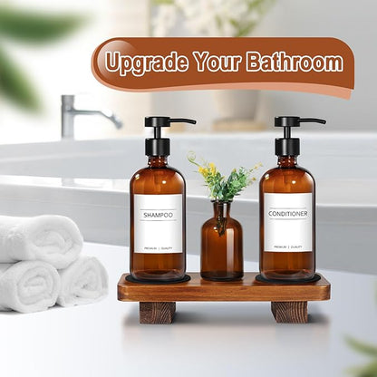 KASUNTING Amber Glass Soap Dispenser