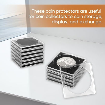 20 Pcs 20-40mm Acrylic Coin Collection Cases with Sponges, Adjustable Coin Holders, Silver Dollar Protection Cases for Collectors, Coin Collection Supplies(20/25/30/35/40mm)