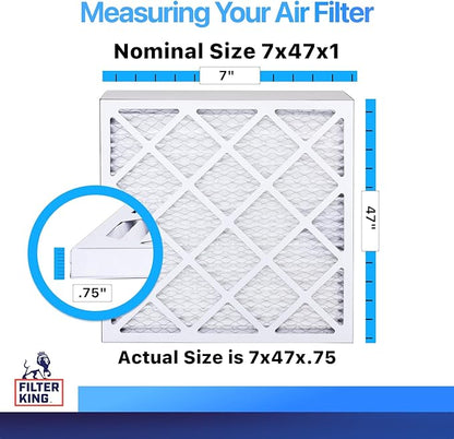 Filter King 7x47x1 Air Filter | 4-PACK | MERV 8 HVAC Pleated A/C Furnace