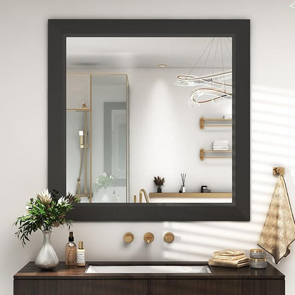 SMIROR Matte Black Bathroom Mirror