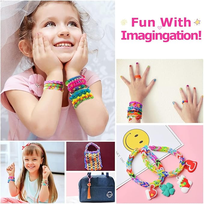 DDCOWP 2500+ Rubber Band Bracelet Kit, Loom Bracelet Making Set for Kids, Refill Loom Set, Friendship Bracelet Creativity Birthday Kit