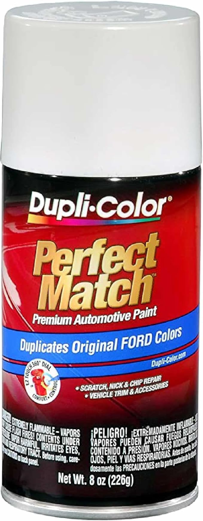 Dupli-Color EBFM03357-6 PK Perfect Match Automotive Spray, Ford Performance White, WB/WP/WT/YA – 8 oz. Aerosol Can, 6-Pack