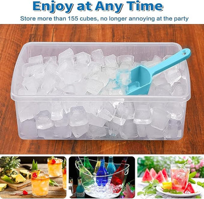 2Pack Ice Cube Tray with Lid and Bin