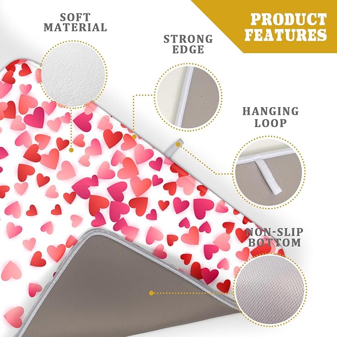 Valentine's Day Dish Drying Mat