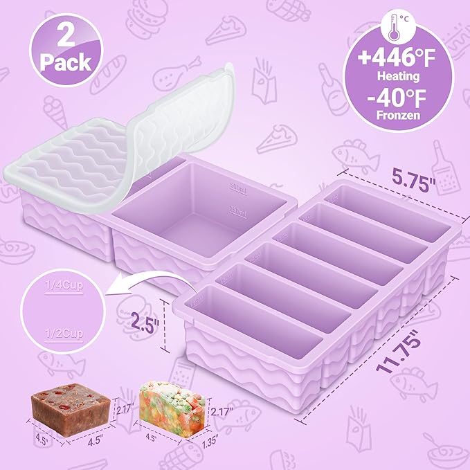 2-Pack Silicone Freezer Trays