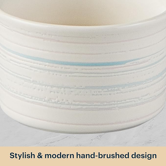 Pyrex 8-Piece, 6oz Ceramic Ramekin Bakeware Set, Nonstick Souffle Oven Pans