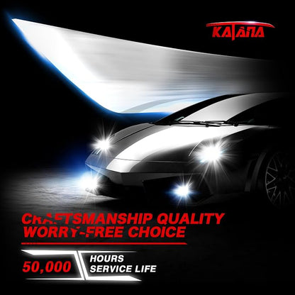 KATANA 9012 Bulb,9012 Fog Bulb Plug and Play 400% Brightness Super Bright 6500K White Mini Size of 2