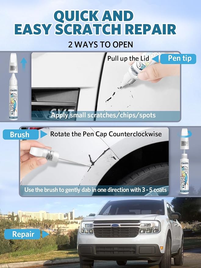 890/5890 Lunar Blue Metallic Car Touch Up Paint for Mercedes-Benz, Color Match Auto Paint Repair Pen, Professional Car Scratch Repair Remover Pen Automotive Quick & Easy to Use