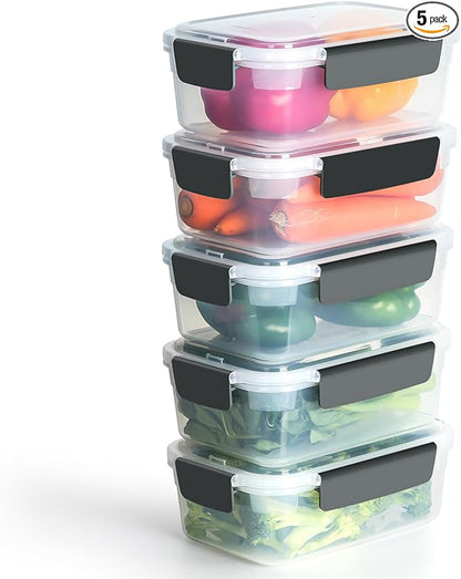 YORY 7 cup Plastic Food Storage Containers