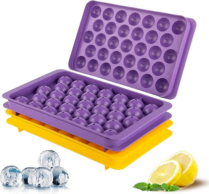 Small Ice Cube Trays for Freezer – 2 Pack Hard Plastic Mini Ice Cube Trays