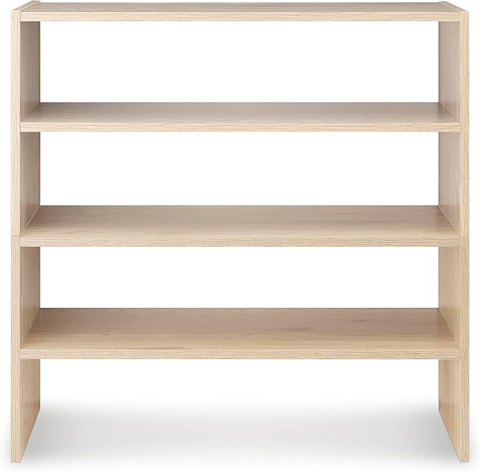 Whitmor Wood Stackable 2-Shelf Shoe Rack, 24 inches