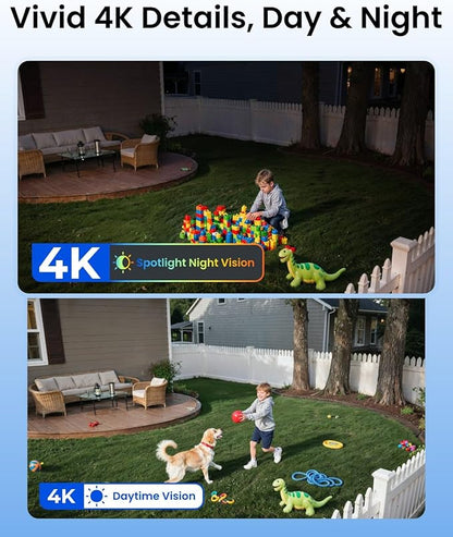 REOLINK First 4K Solar Security Cameras Wireless Outdoor, Argus PT Ultra+Solar