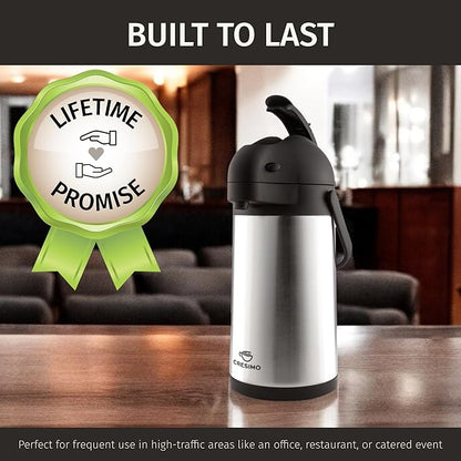 Thermal Coffee Carafe 74Oz, Keeps Drinks Hot