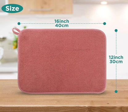 GeeRic Microfiber Dish Drying Mat, Super Absorbent Kitchen Dish Drying Pad