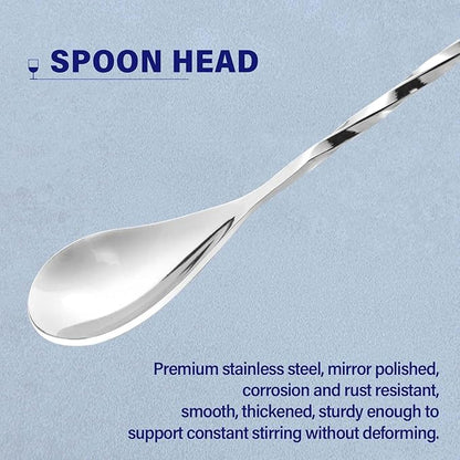 Briout 4 Pieces Bar Spoon, 12 Inches Long Handle Drink Stirrer