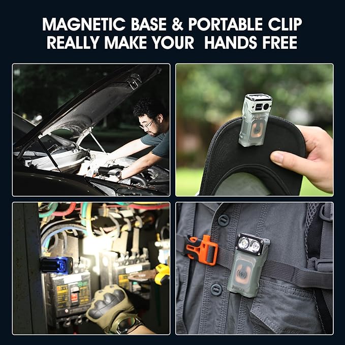 WUBEN X3 Mini Flashlight with Rechargeable Charging Box 180 Degree EDC Keychain Flashlight Twist Ip65 Waterproof Magnet Pocket Flashlights 10 Mode Type-C Lanyard for Camping, Outdoor, Inspection, Gift