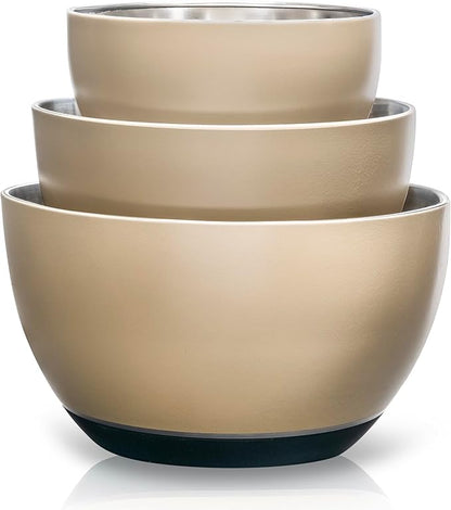 WHYSKO Stainless Steel Mixing Bowls Set of 3