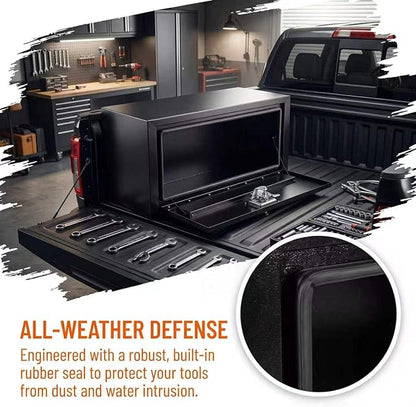 24" Underbody Truck Tool Box, Heavy Duty Steel Underbody Toolbox with T-Handle Lock & Weatherproof Seal, Lockable Truck Trailer Tool Box for Pickup, Flatbed, RV, Van, Utility Vehicles - 24 x 12 x 14