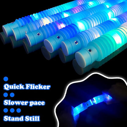 12 PCS Blue Glow Sticks Party Favors for Kids, Light Up Pop Tubes Party Favors for Toddlers, Halloween Party Basket Goodie Bag Stuffer Fillers, Birthday Party Treats Prizes Toy Gifts for Boys Girl