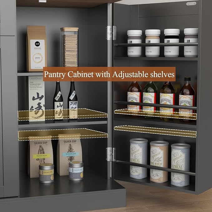 Sideboard Buffet Cabinet with 2 Drawers, Farmhouse Kitchen Pantry with