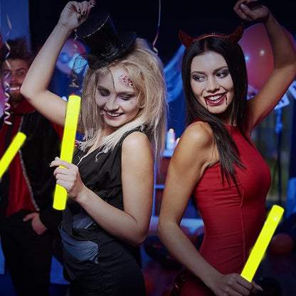 48Pack LED Glow Foam Sticks Bulk,Light Up Glow Sticks with 3 Flashing Modes,Yellow Glow Wands Party Pack,Glow In The Dark Party Supplies for Halloween,ThanksGiving Day,Christmas,Birthday