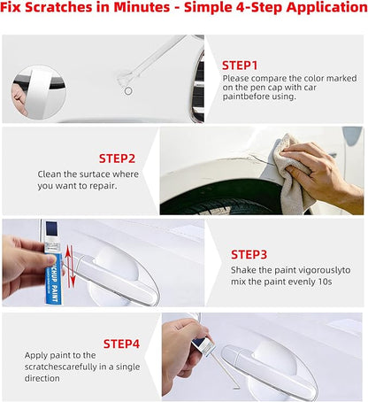 Star White Metallic Tri-Coat(AZ) Touch Up Paint Compatible with Ford 2-in-1 Car Scratch Repair Pen for Rock Chips, Door Scratches&Paint Nicks Exact Color Match Quick Dry DIY Fix for F-150 Explorer