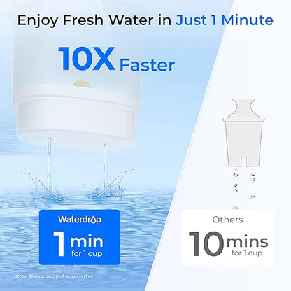 Waterdrop PT-09W 10-Cup Large Glass Water Filter Pitcher, Eco-Friendly