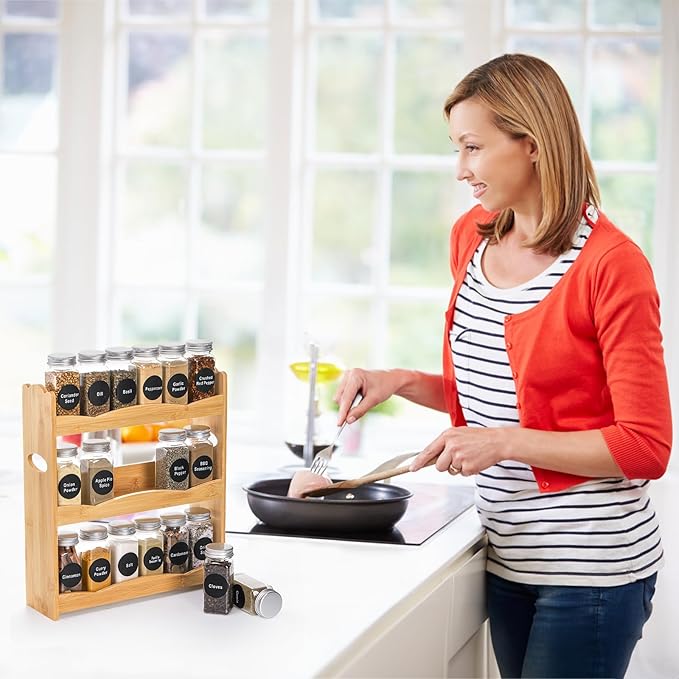 Jucoan 3-Tier Bamboo Spice Rack