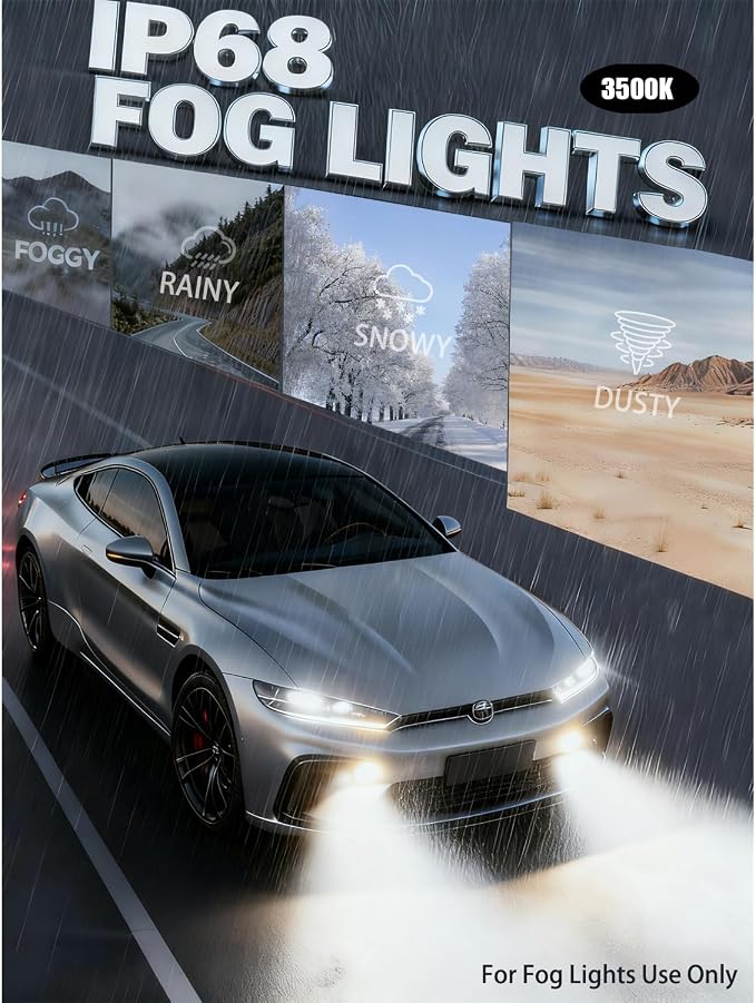 Termitor H4 9003 Fog Bulbs 80000LM for Offroad Use, Cool White, 2Pcs | True 1:1 Halogen Size, IP68 Waterproof, Long Lifespan, 3-Min Quick Install UTV ATV Off Road Car Lights