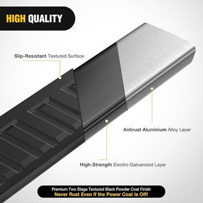 Nilight Running Boards for 2019-2026 Chevy Silverado/GMC Sierra 1500 Crew Cab 2020-2026 Silverado/GMC Sierra 2500HD 3500HD 6 Inch Aluminum Bolt-on Side Step Nerf Bars