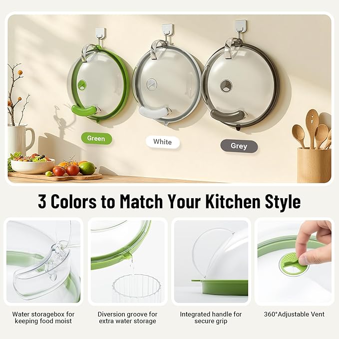 Microwave Splatter Cover with Water Steamer, Upgraded Microwave Cover