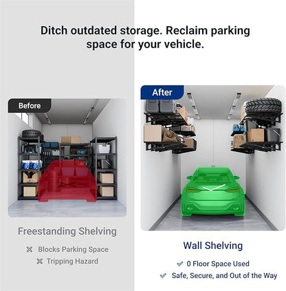 FLEXIMOUNTS 2-Pack 2x6ft Garage Shelving 24-inch-by-72-inch Wall Shelf Garage